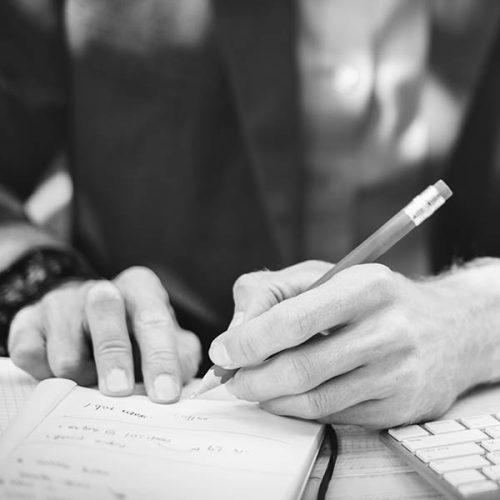 Business Man Hands Writing Notes Concept